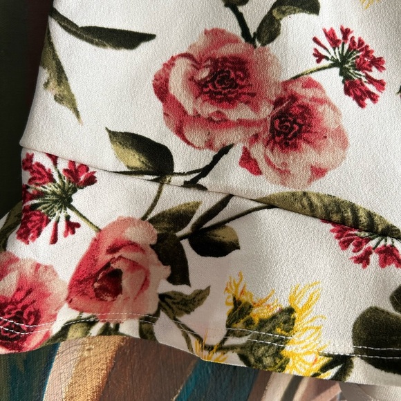 Mine High Waist Pink and Green Floral Shorts - Picture 9 of 15